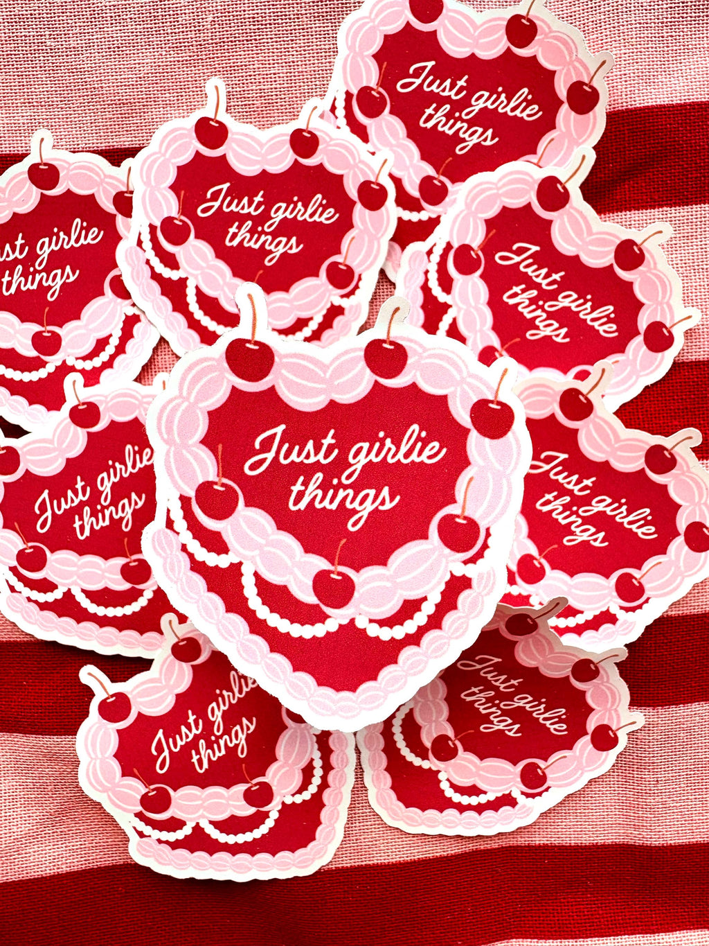 Girlie things cake die cut sticker