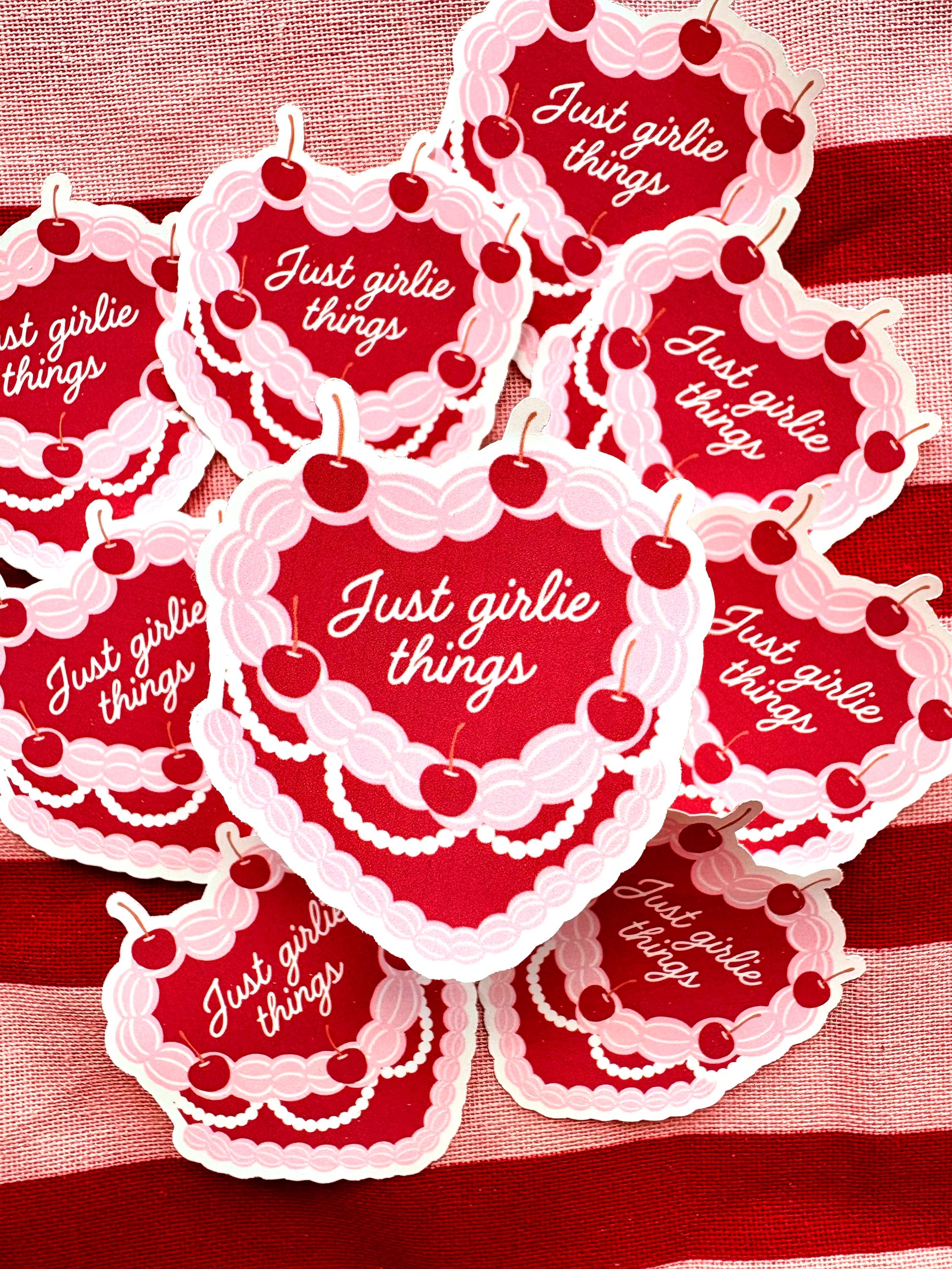 Girlie things cake die cut sticker