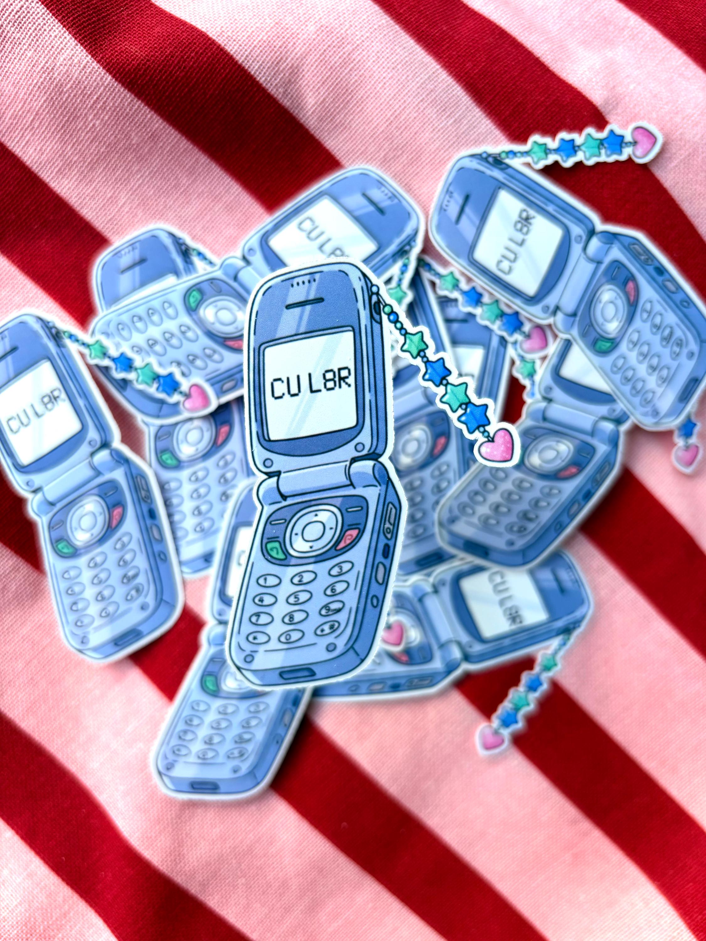 C U L8R flip phone sticker  | journal stickers | scrapbook stickers | sticker | vinyl sticker