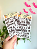 Leopard letters sticker sheet