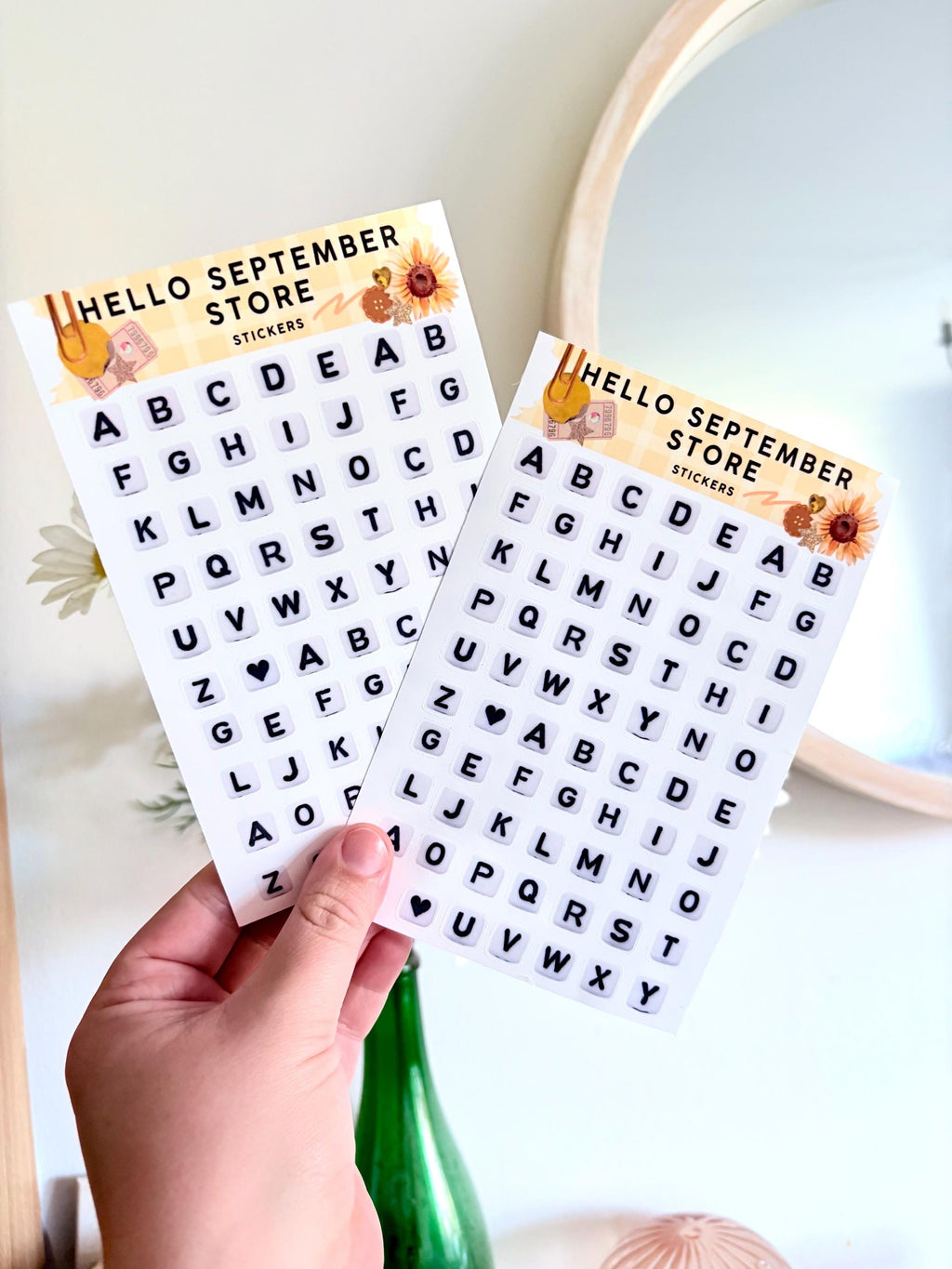 Letter beads sticker sheet