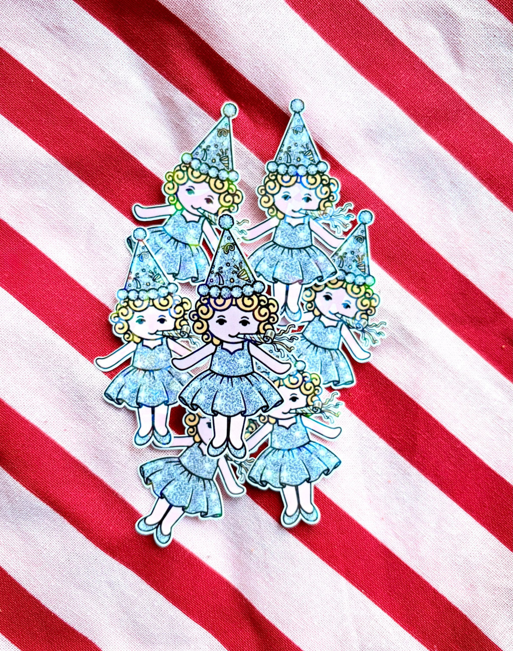 Pocket doll party holo sticker