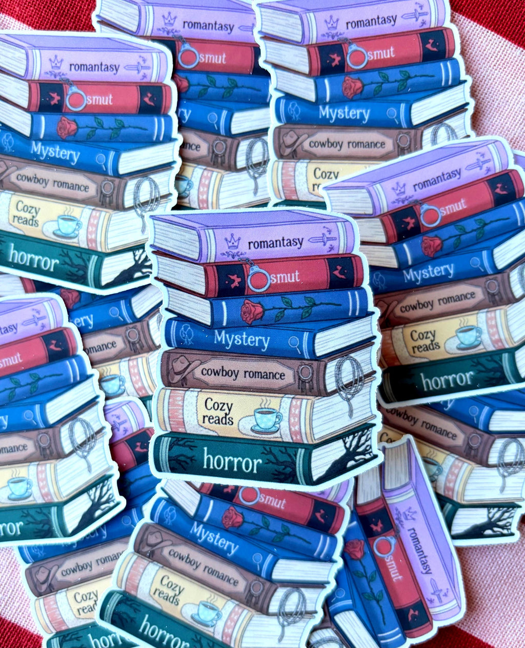 Book stack sticker