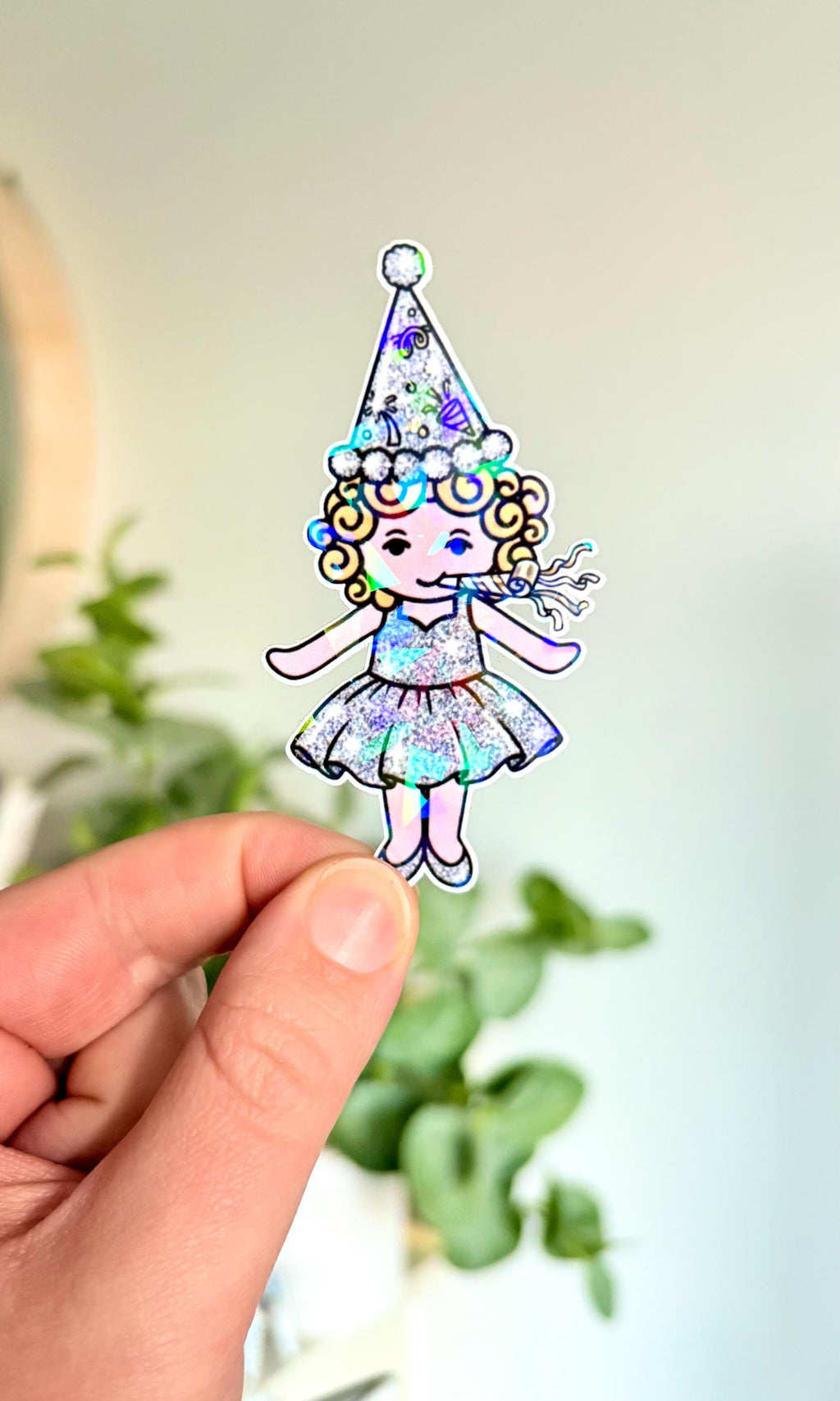 Pocket doll party holo sticker