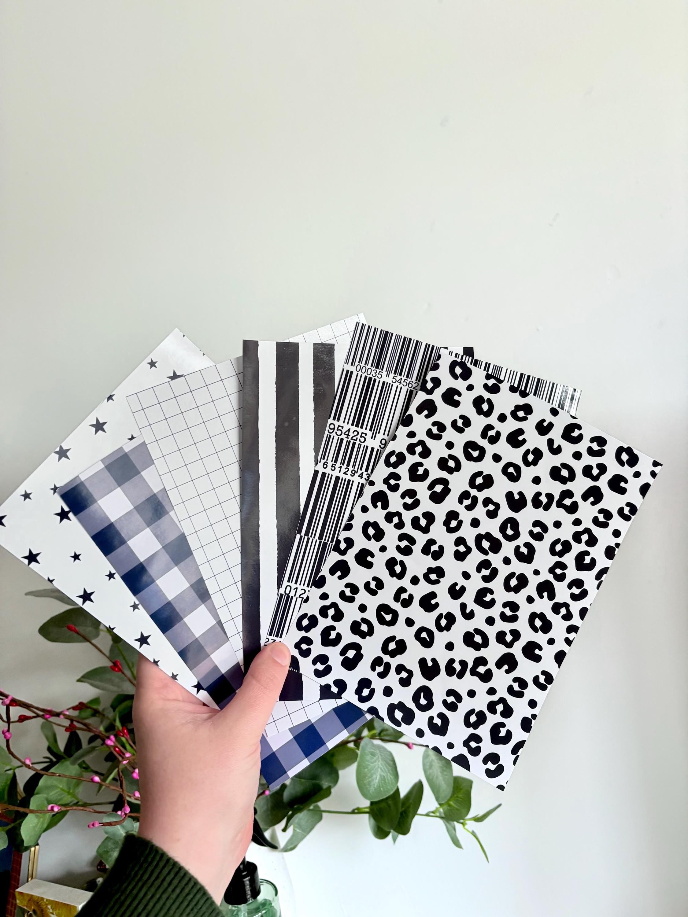 Black and White scrapbook and journalling paper pack
