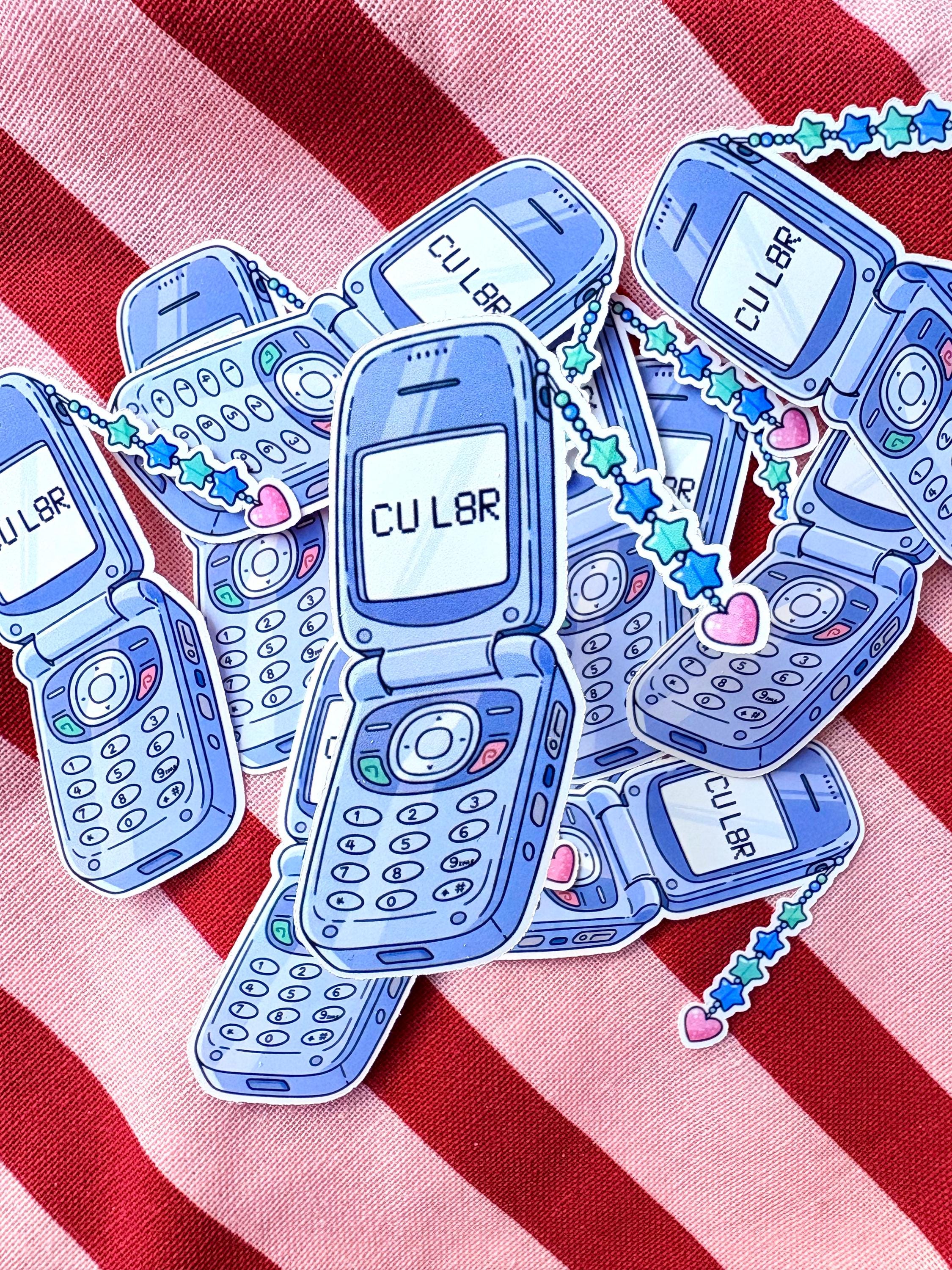 C U L8R flip phone sticker  | journal stickers | scrapbook stickers | sticker | vinyl sticker