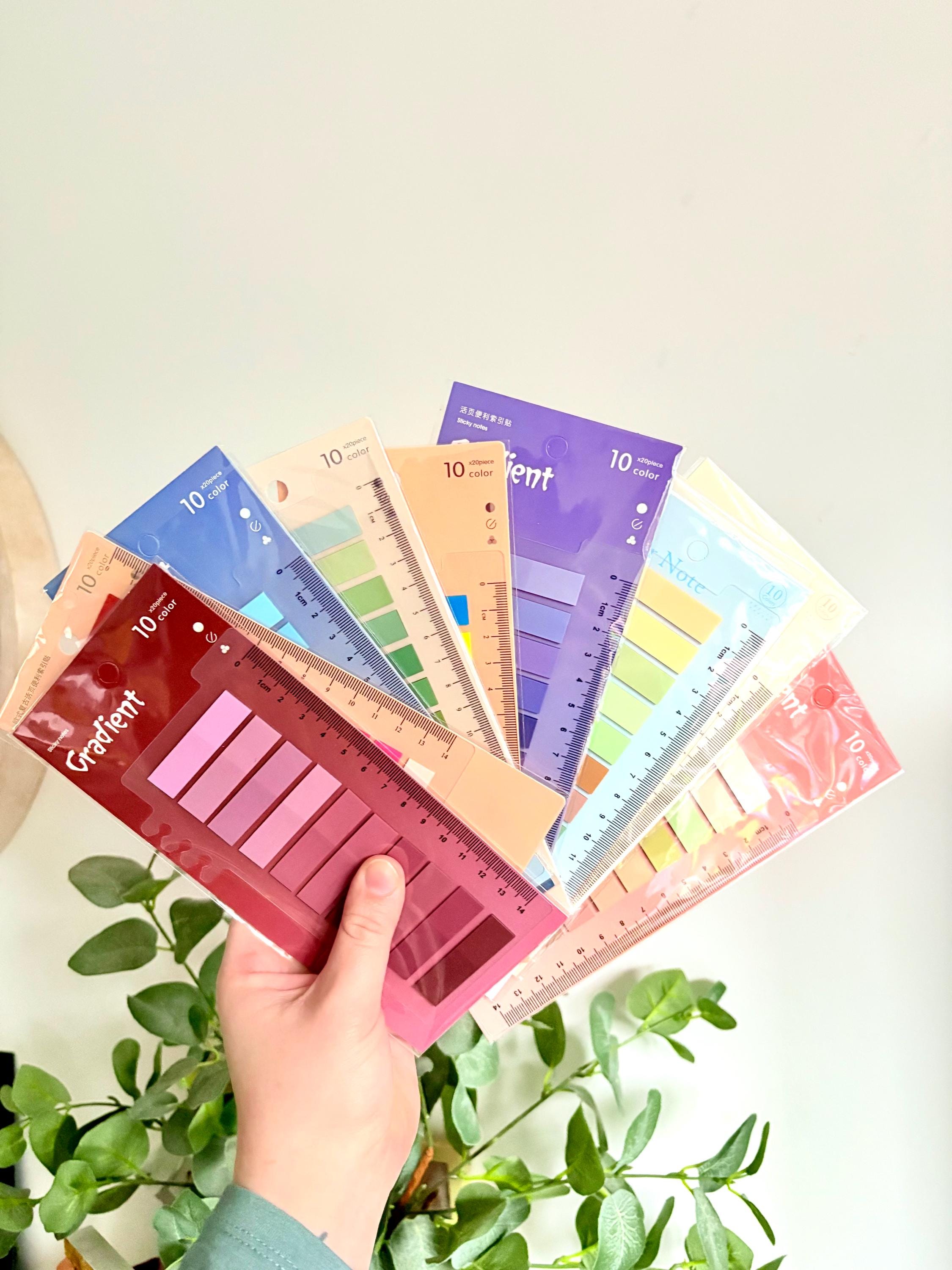 Gradient Book Tabs | 200 Page Markers, 10 Colors