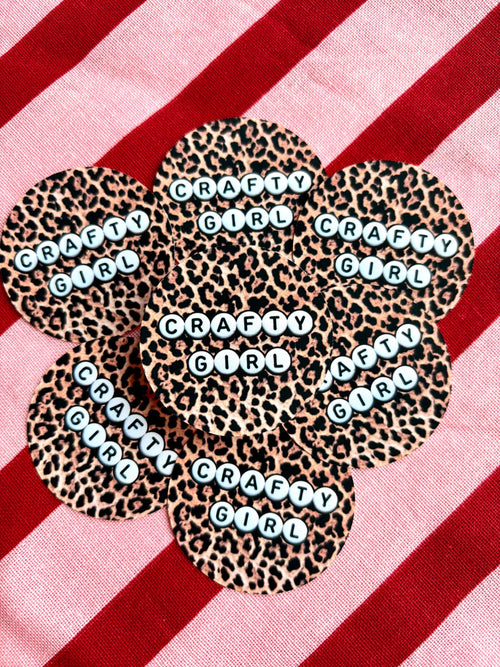 Crafty girl leopard die cut sticker  | journal stickers | scrapbook stickers | sticker