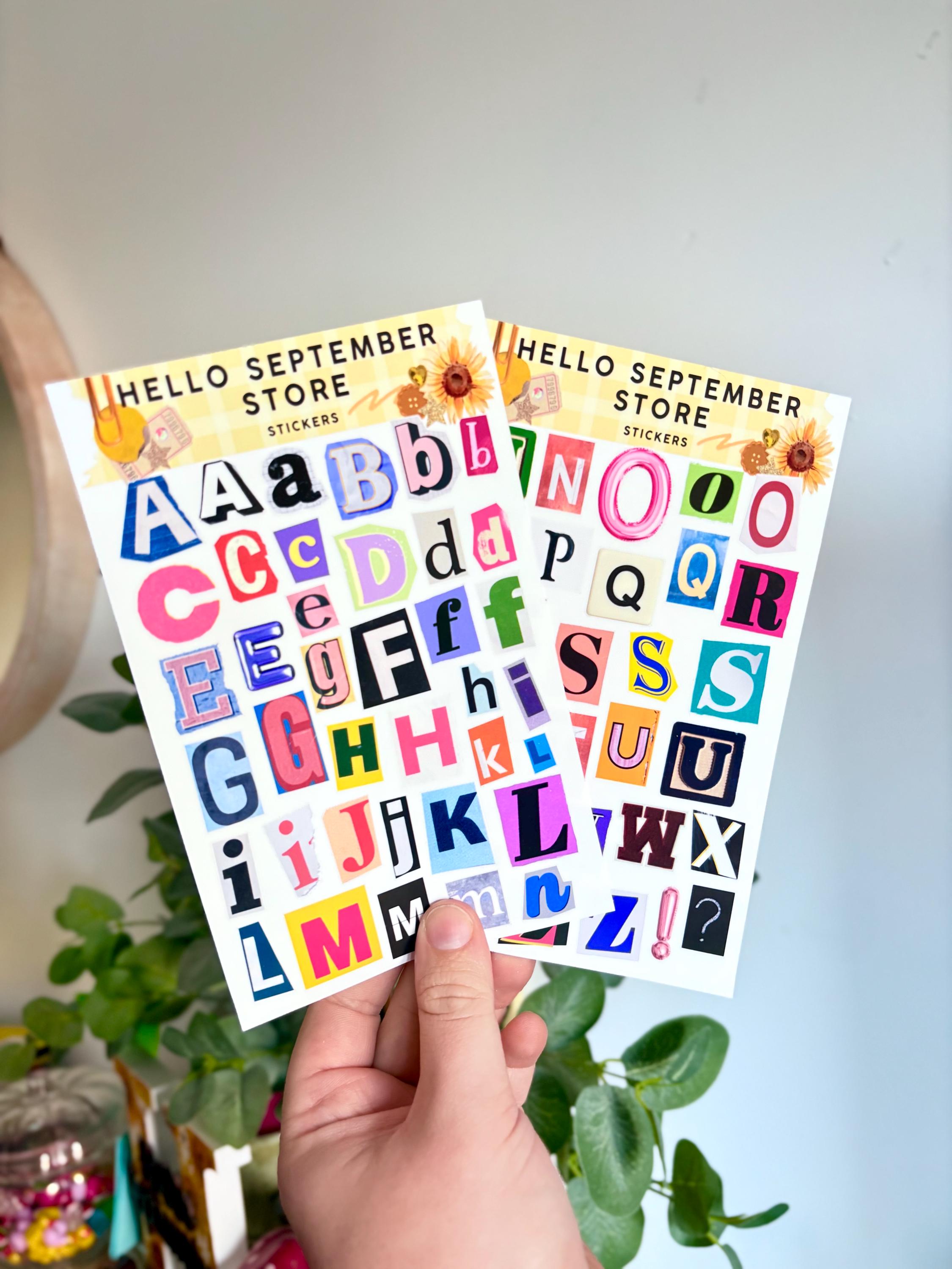 Ransom letters sticker sheets | journal stickers | scrapbook stickers | sticker