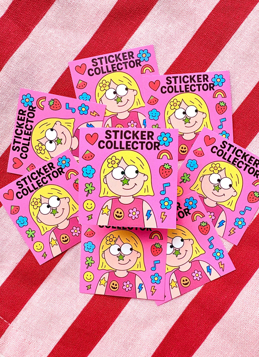 Sticker collector cartoon girl sticker  | journal stickers | scrapbook stickers | sticker | vinyl sticker