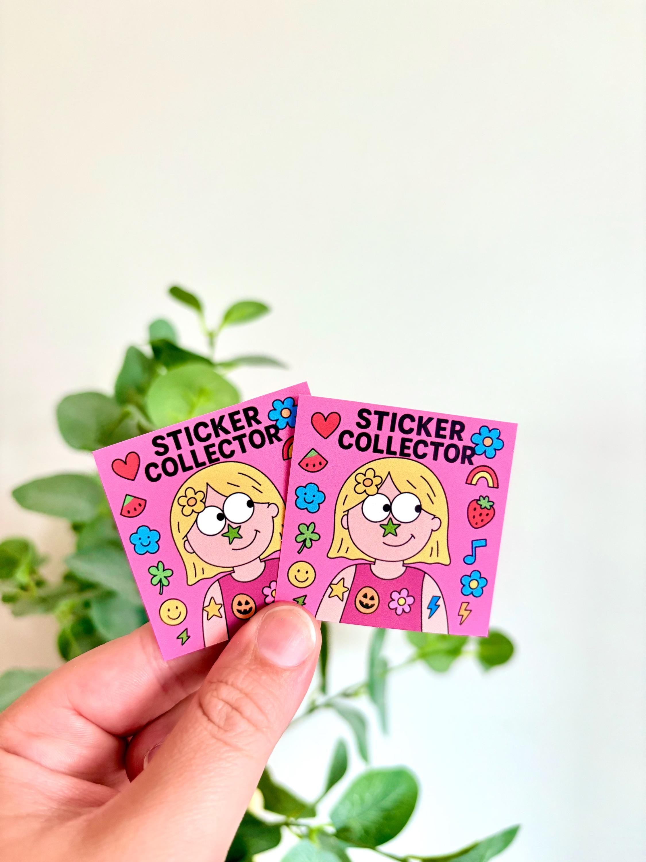 Sticker collector cartoon girl sticker  | journal stickers | scrapbook stickers | sticker | vinyl sticker