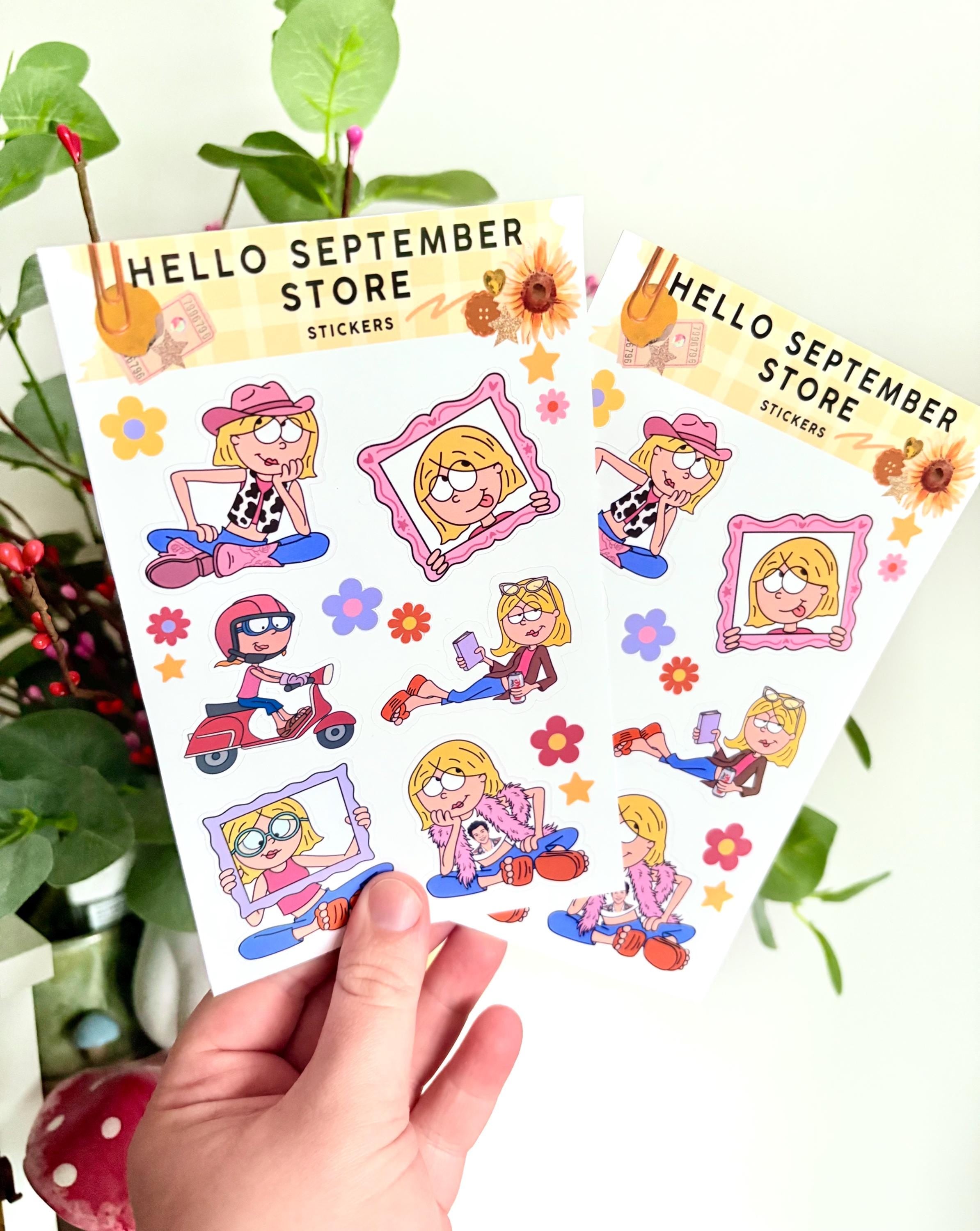 Cartoon girl sticker sheet