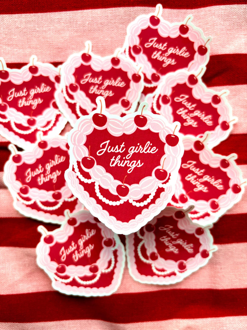 Girlie things cake die cut sticker