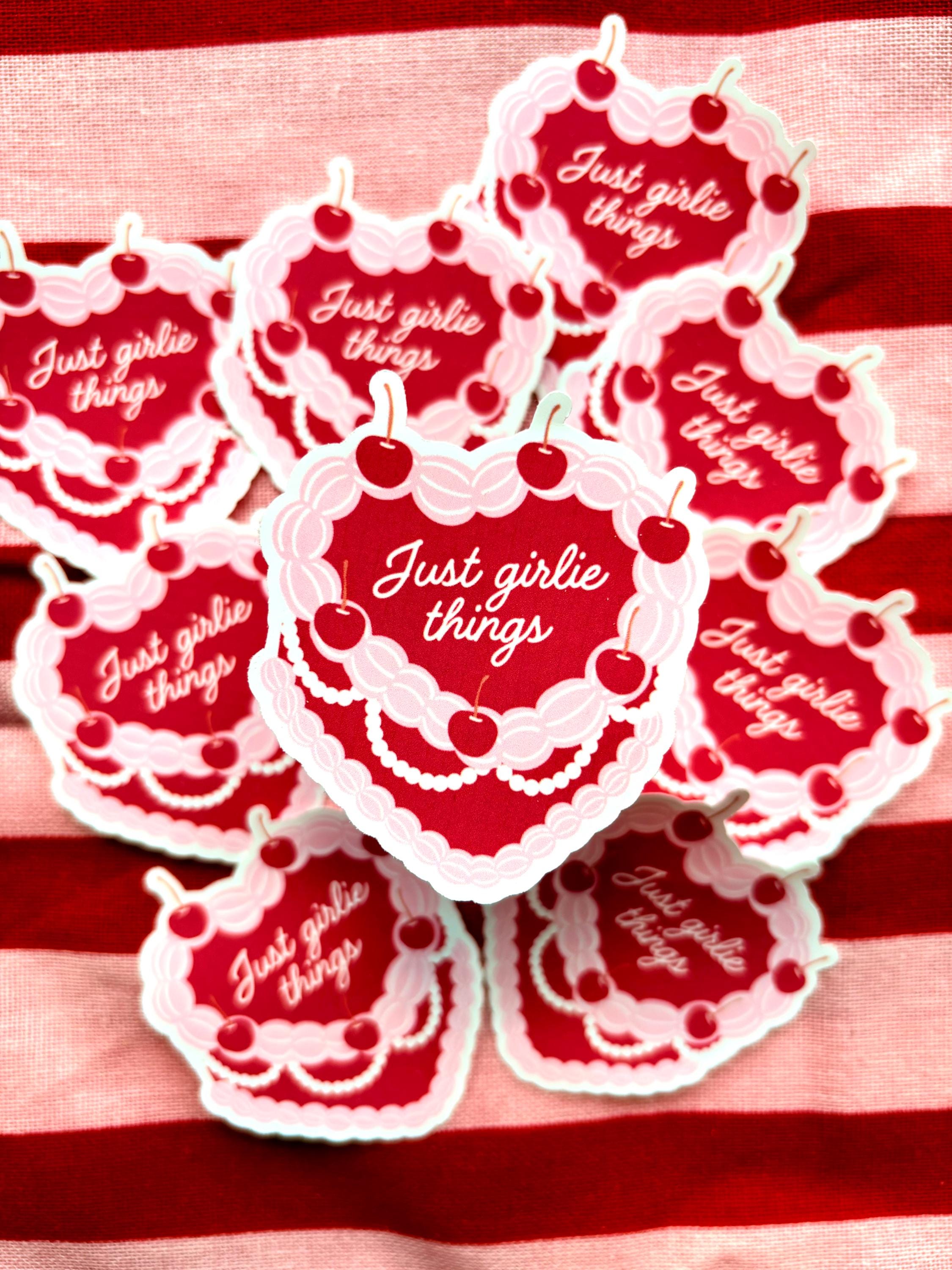 Girlie things cake die cut sticker
