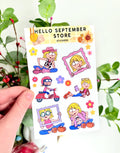 Cartoon girl sticker sheet