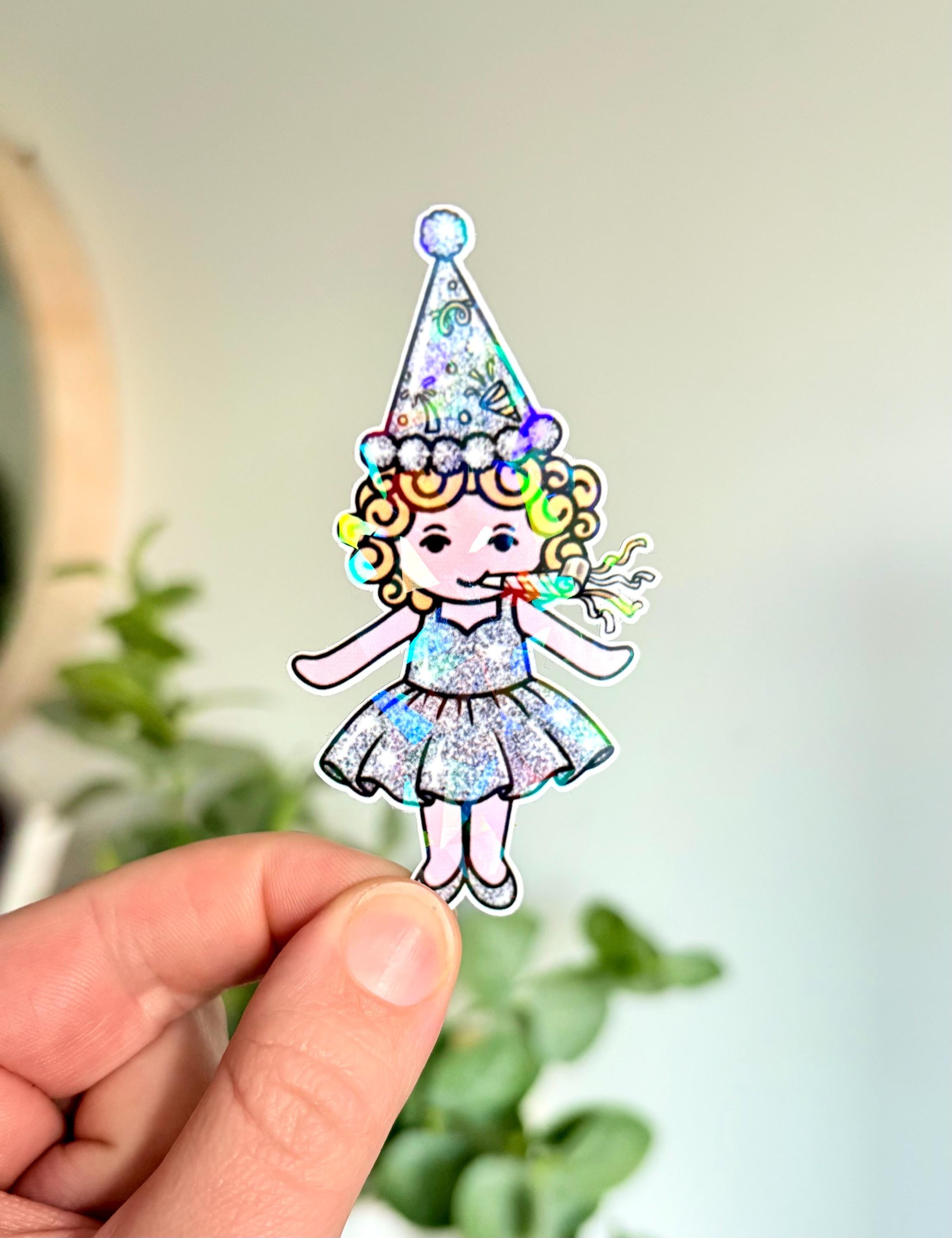 Pocket doll party holo sticker