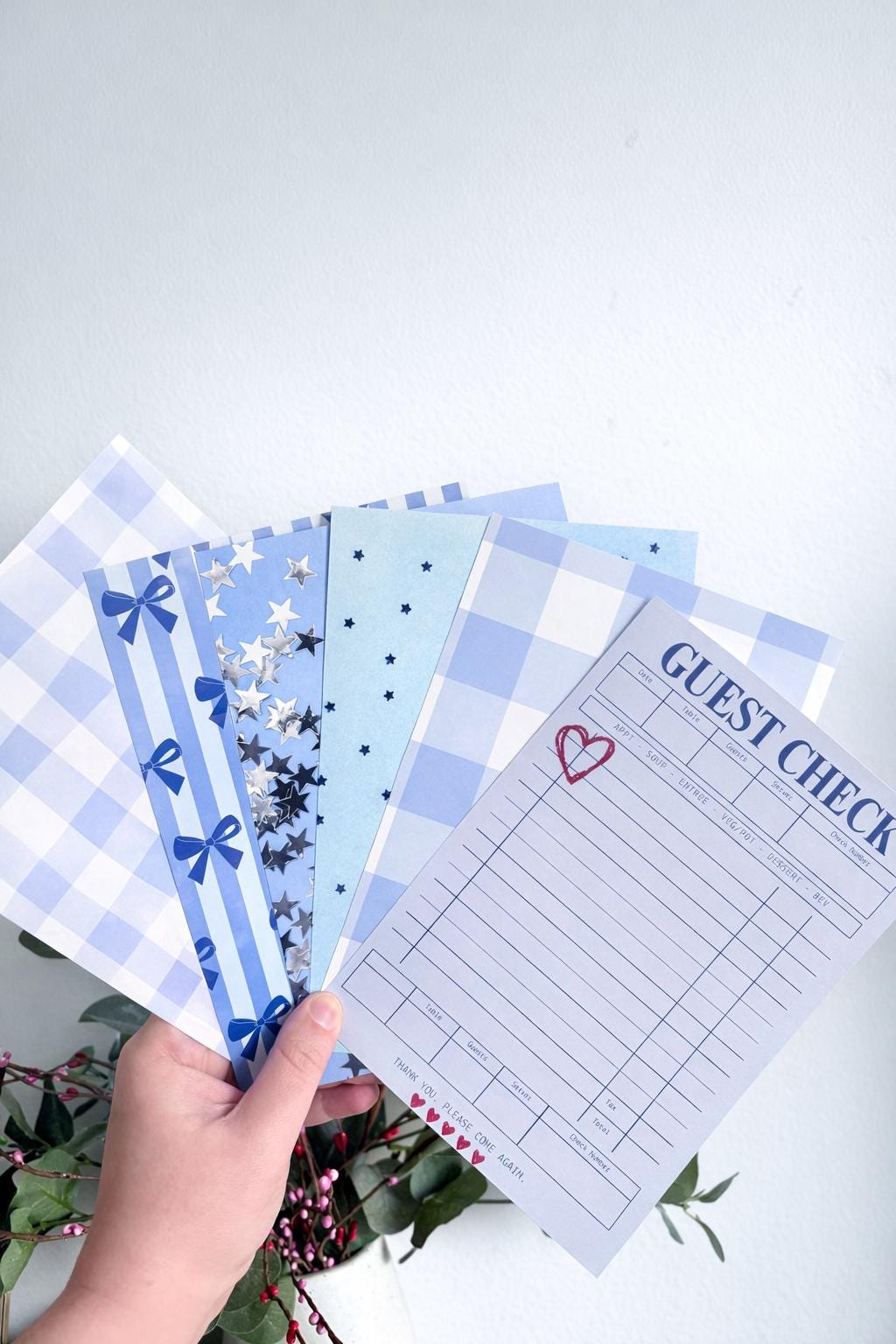 Blues scrapbook and journalling paper pack