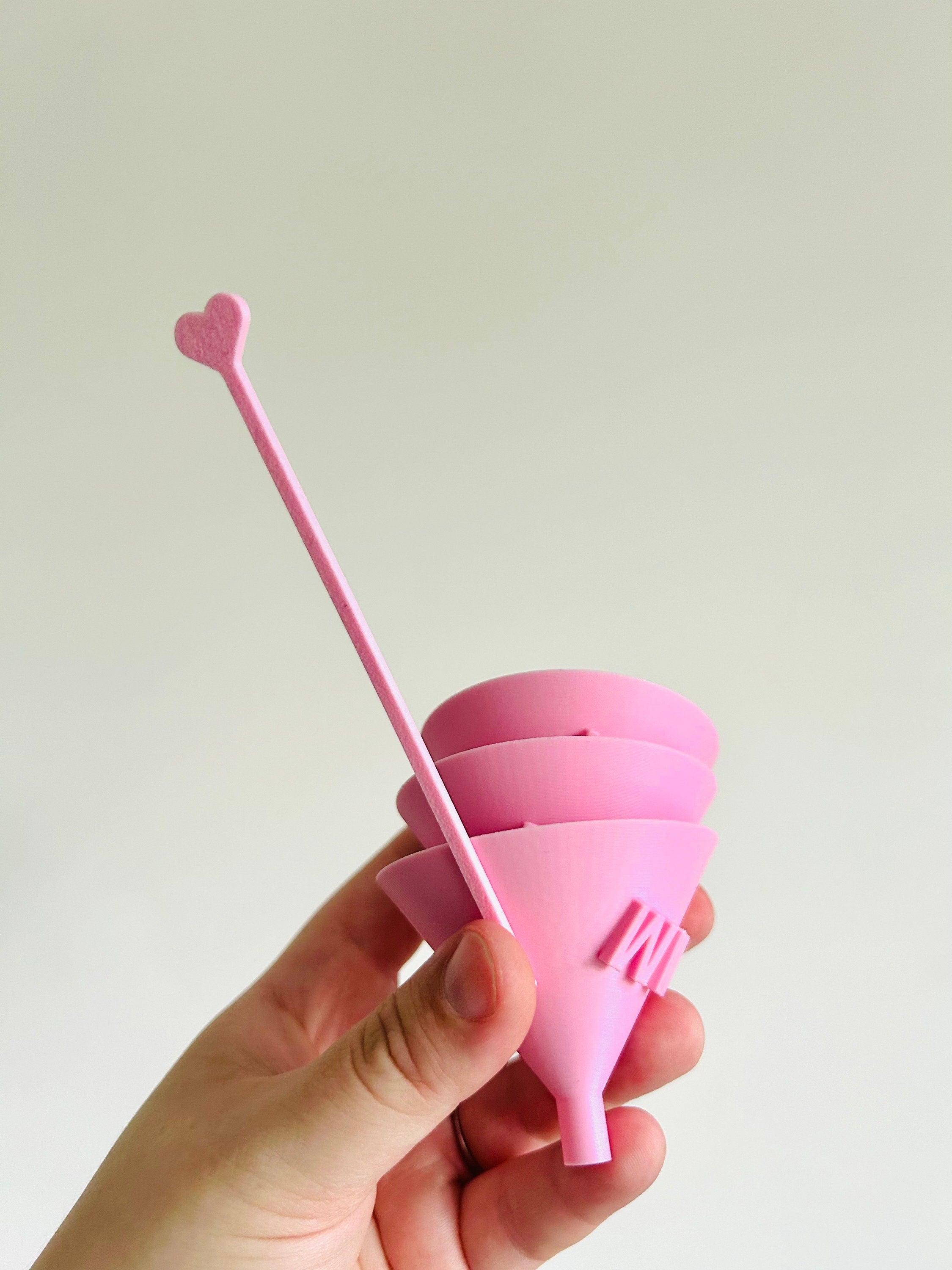 3d printed glitter funnels set of 3