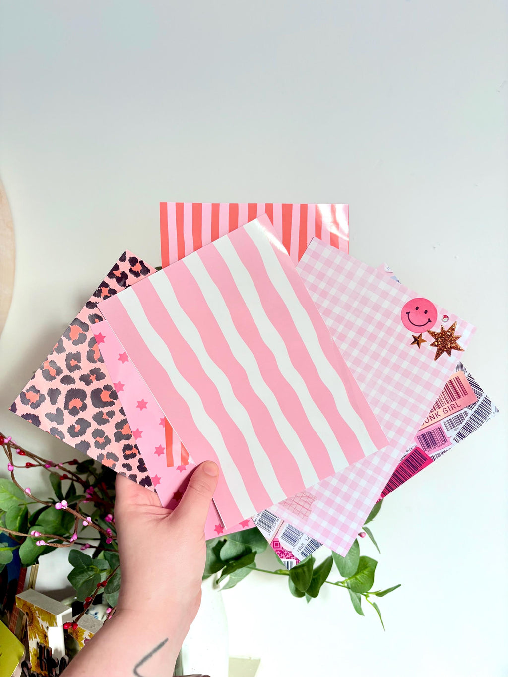 Pinks scrapbook and journalling paper pack