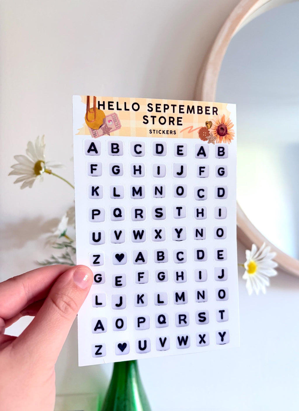 Letter beads sticker sheet