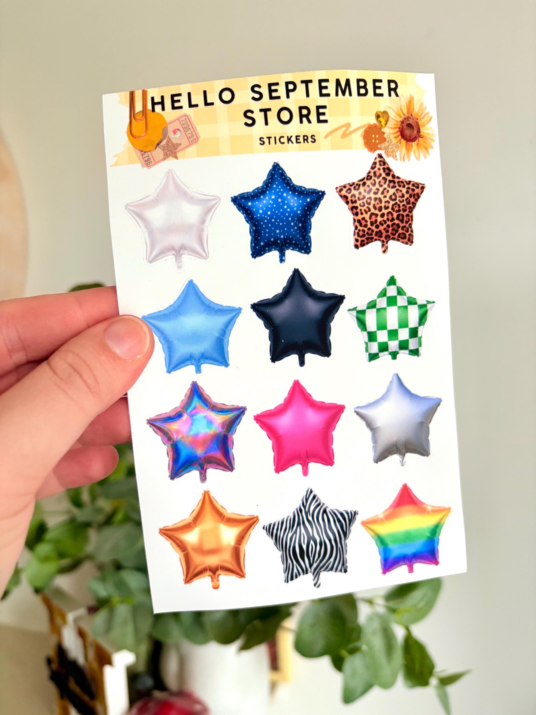 Star balloon sticker sheet