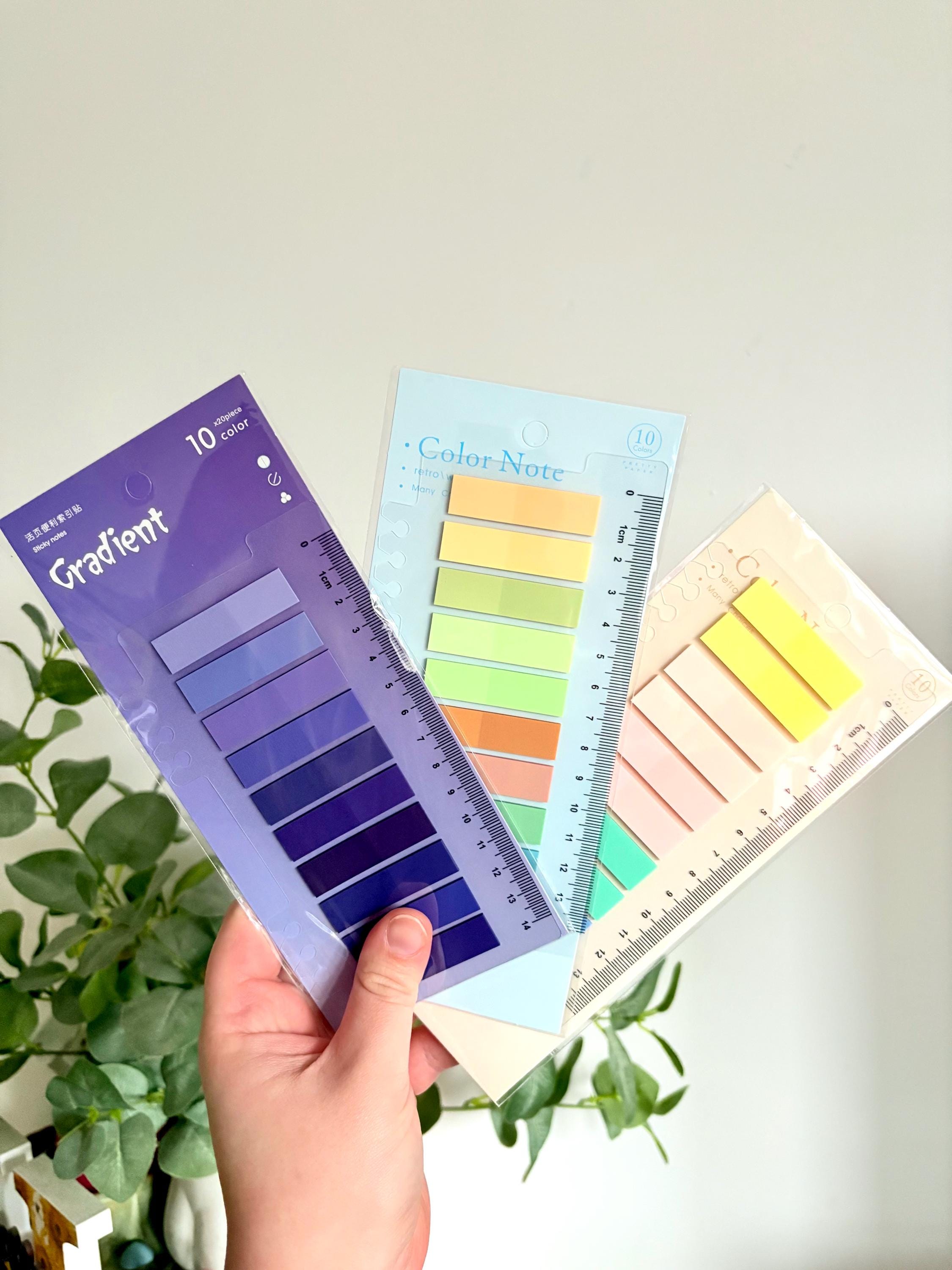 Gradient Book Tabs | 200 Page Markers, 10 Colors