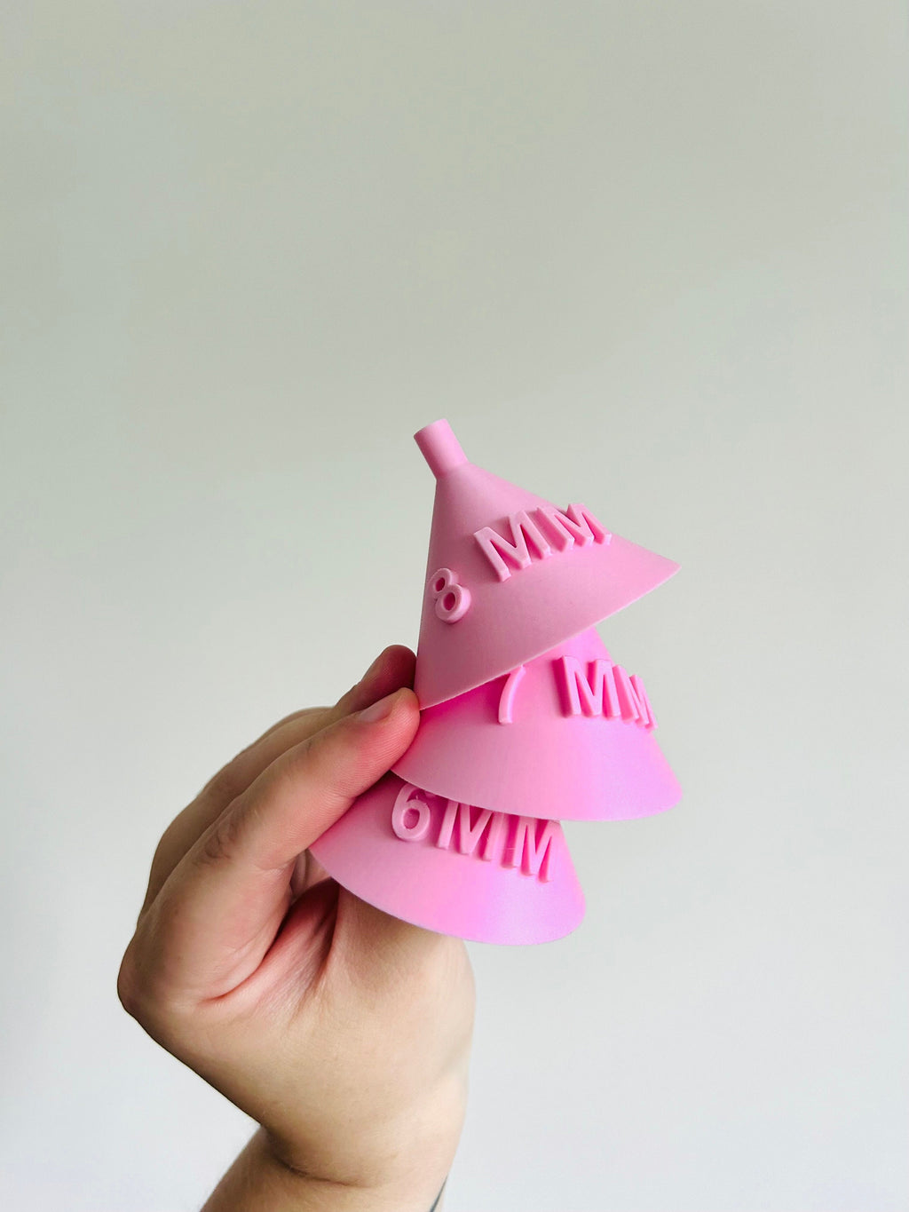 3d printed glitter funnels set of 3