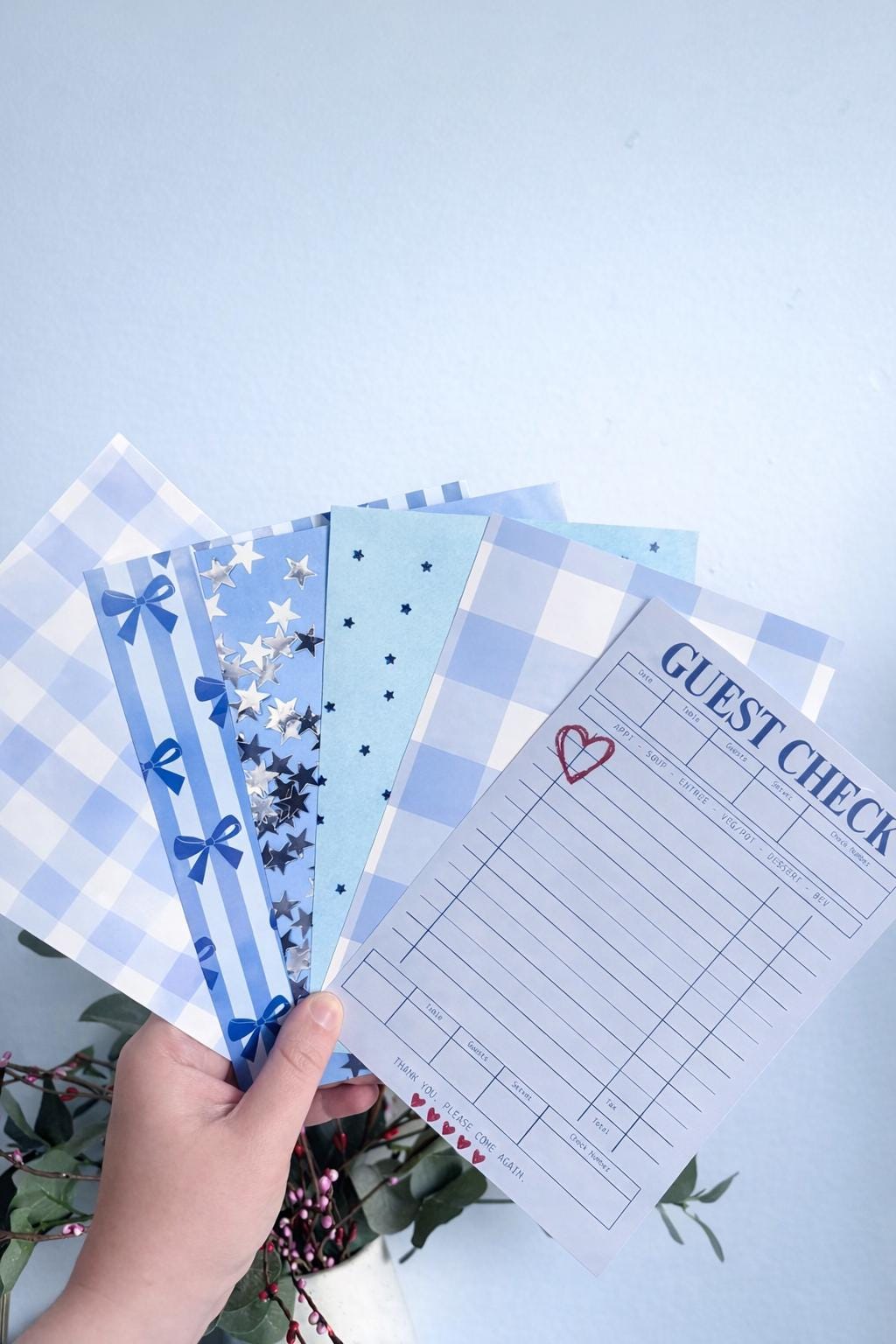 Blues scrapbook and journalling paper pack